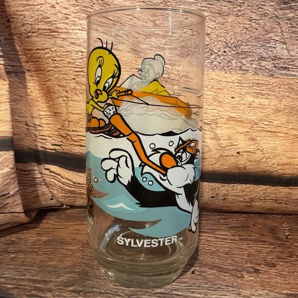 VTG Sylvester Tweety Bird Looney Tunes Pepsi Collector Series Glass Warner Bros - Picture 1 of 6
